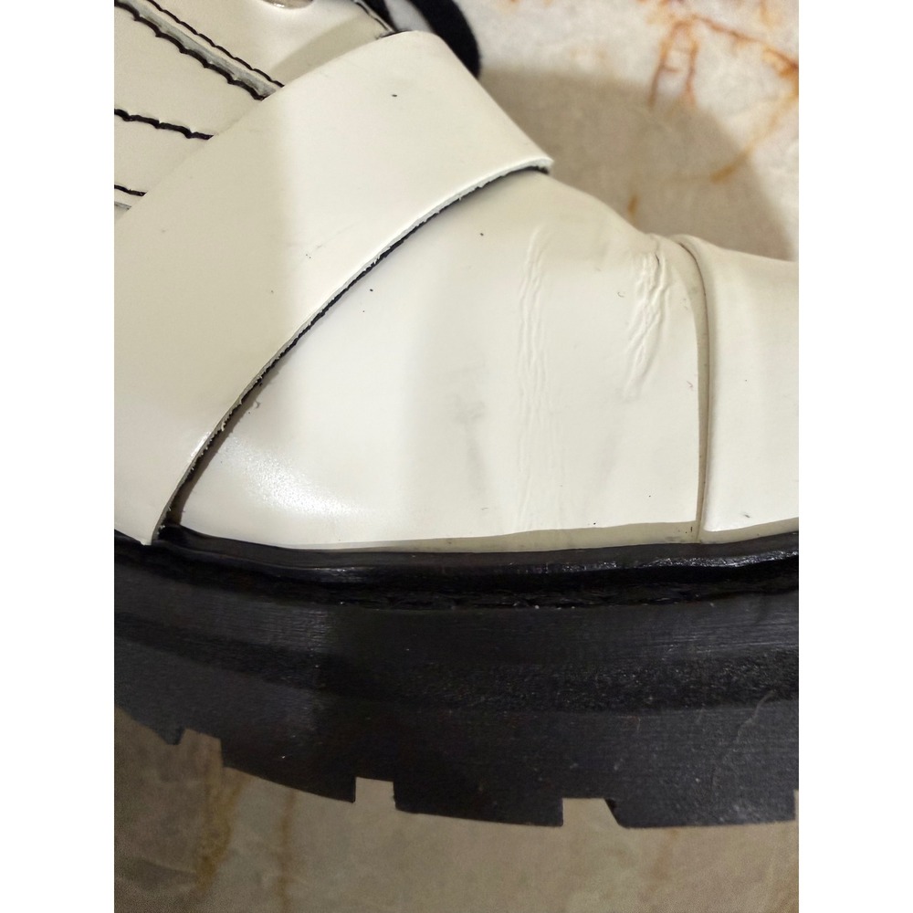 AllSaints Donita White Leather Combat Moto Boots EU 38 US 8 - Picture 11 of 13